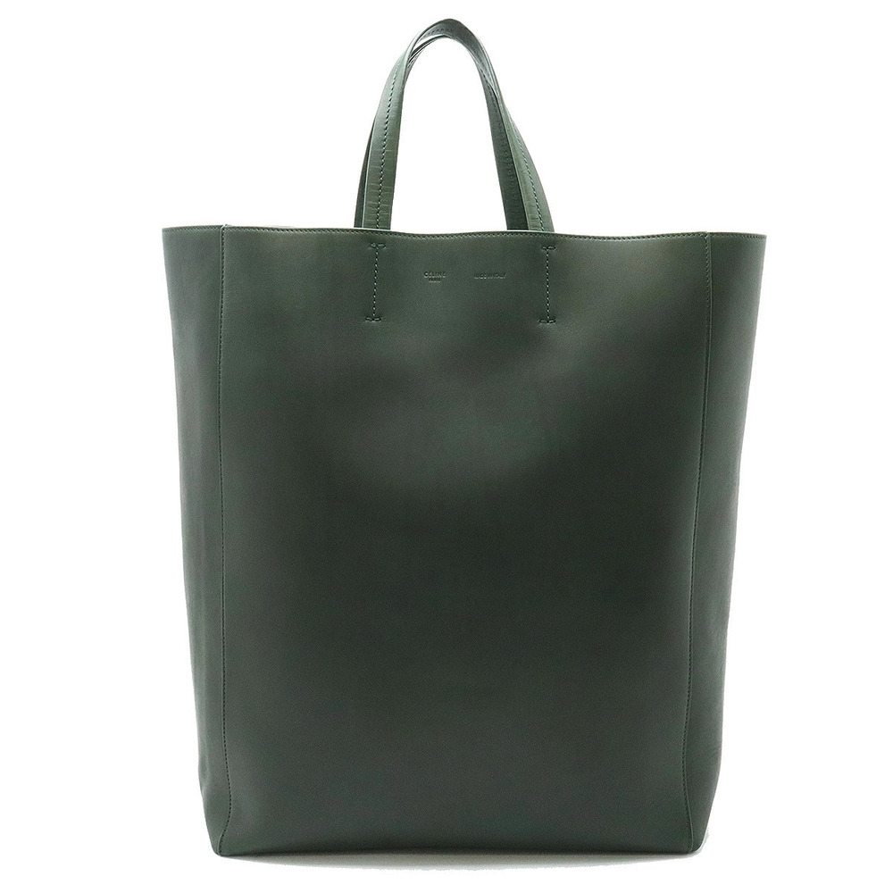 Celine Horizontal Cabas Tote Bag Vertical Leather Dark Green
